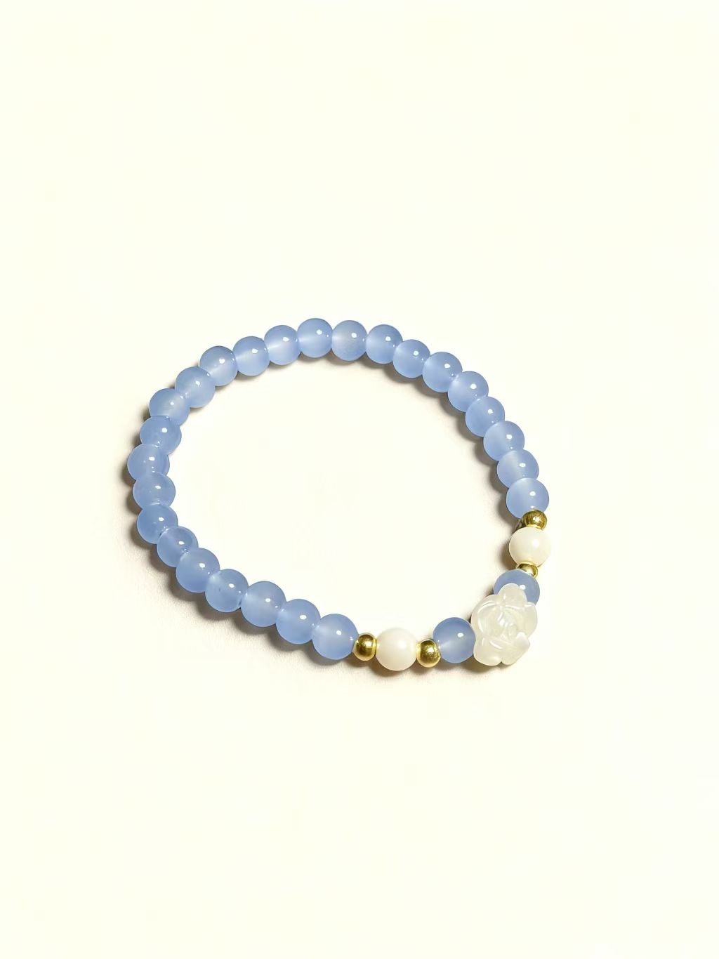 Blue Chalcedony Camellia Bracelet