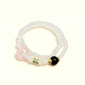 White Chalcedony Multi-Circle Bracelet