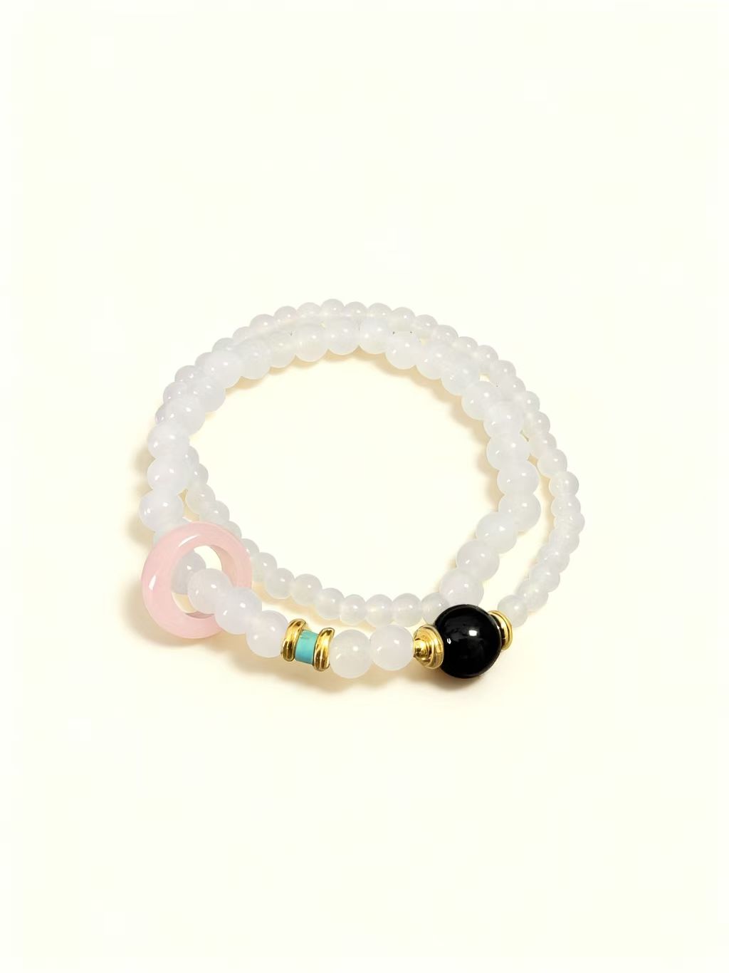 White Chalcedony Multi-Circle Bracelet