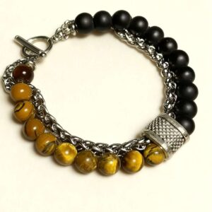 Tiger's-eye Titanium Steel Bracelet